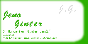 jeno ginter business card